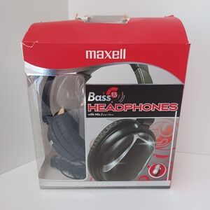 Maxell Lightweight Enhanced 40mm‎ Bass Noise Isolating Headphones Black with Mic